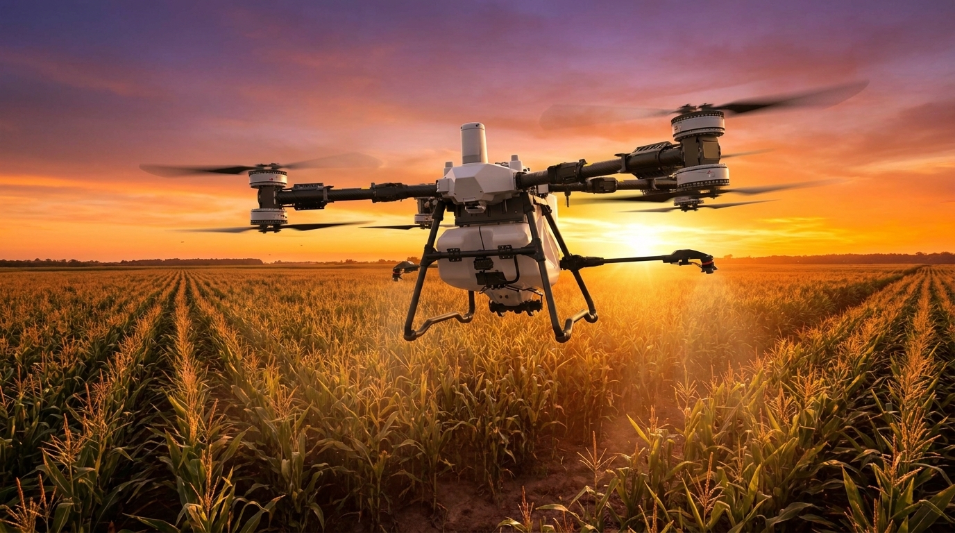 DJI Agras T100 operando sobre olivar - AZRE Academy